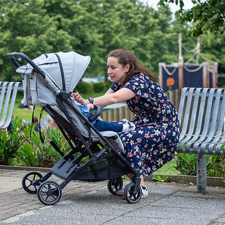 Push Me Dubl Lightweight Double Stroller - Stone Grey