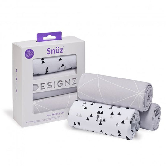 Snuzpod 3 Piece Crib Bedding Set-Geo Mono