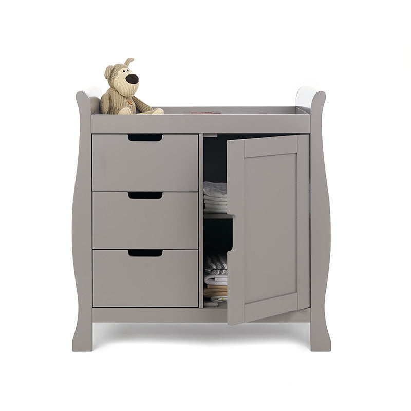 OBABY Stamford Sleigh Closed Changing Unit-Taupe Grey