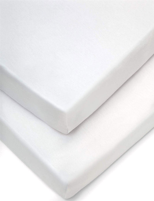 Forrest Cotton Fitted Sheets - Pack of 2 - Cotbed 140 x 70cm - White