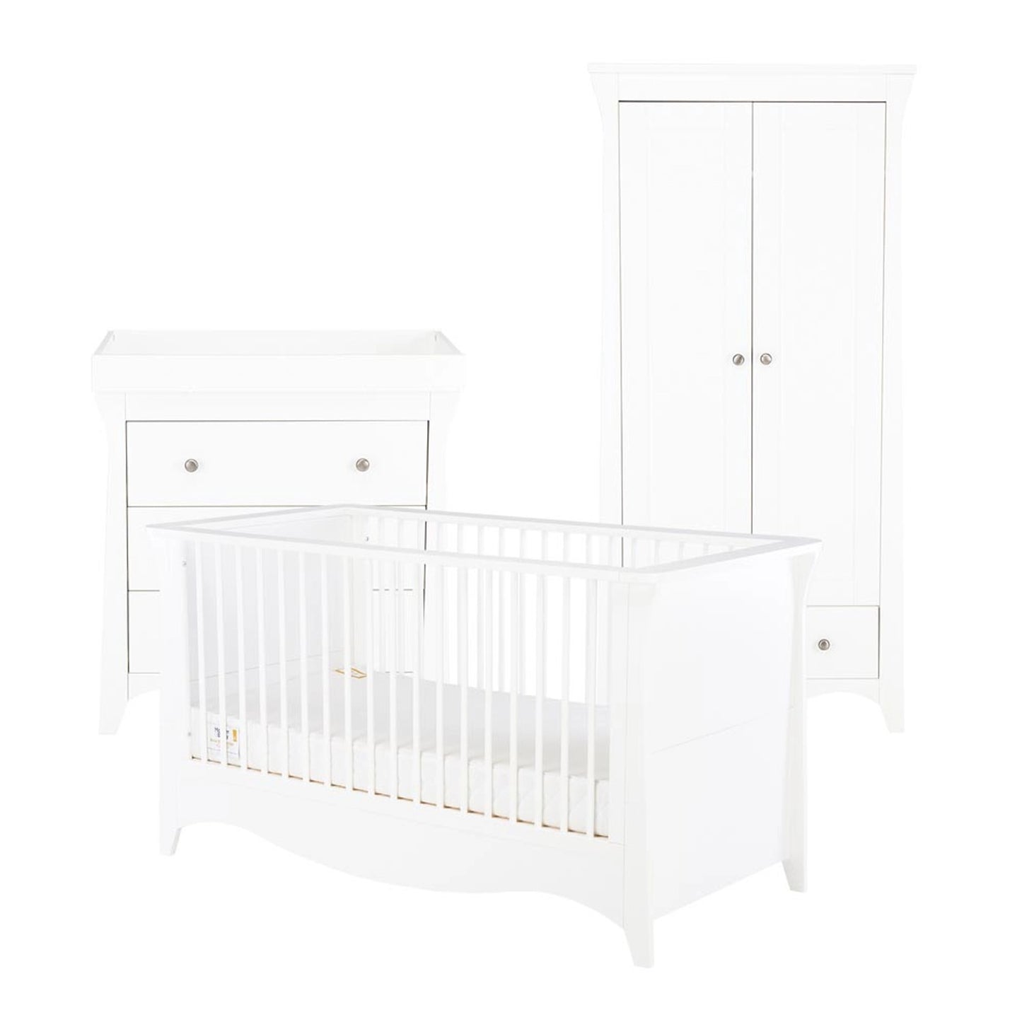 Clara 3 Piece Nursery Room Set-White