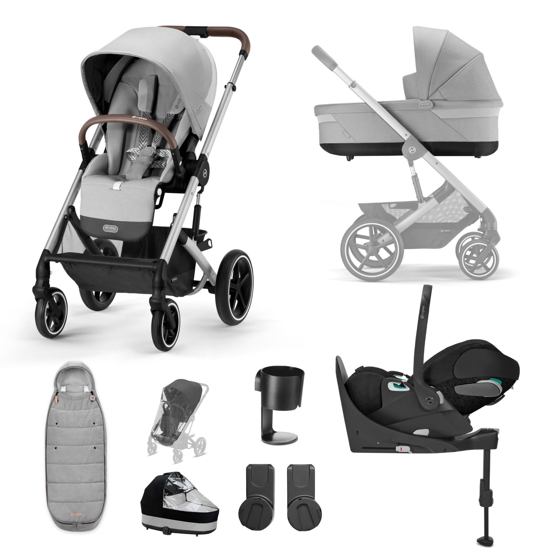 cybex balios Cybex Balios S Lux 10 Piece Luxury Bundle-Lava Grey