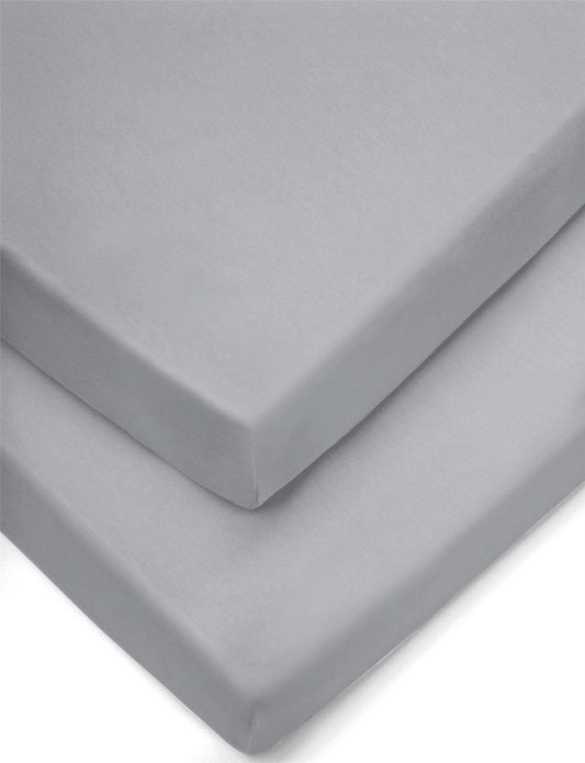 Forrest Cotton Fitted Sheets - Pack of 2 - Cotbed 140 x 70cm - Grey