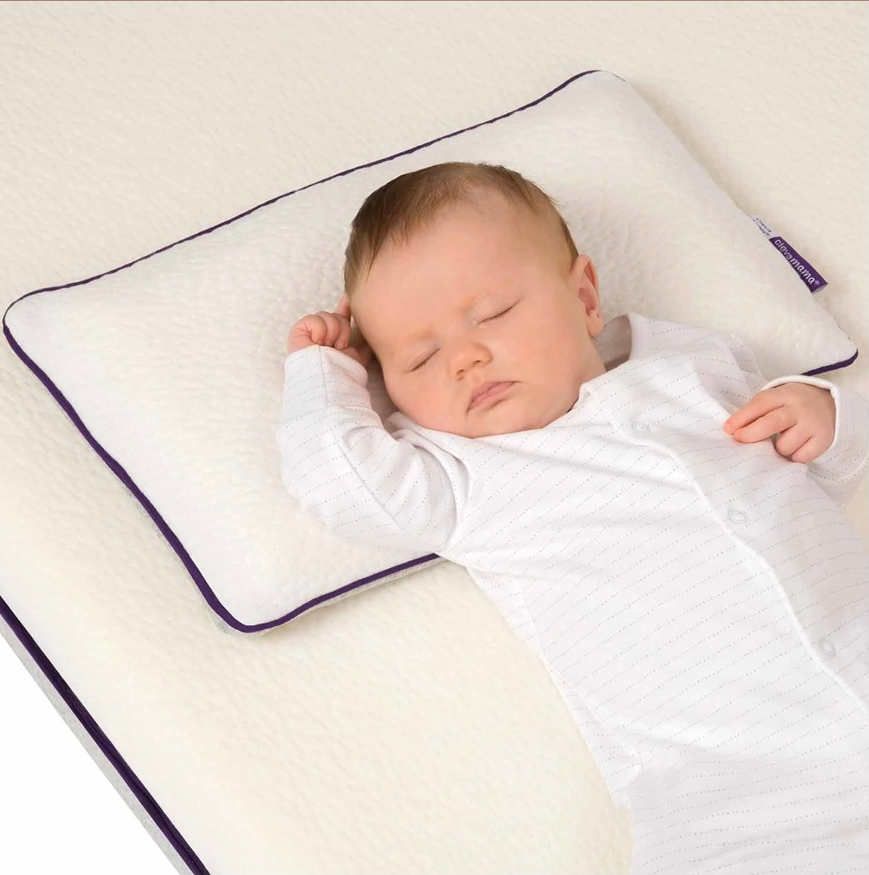 ClevaFoam® Baby Pillow Classic White/Soft Grey