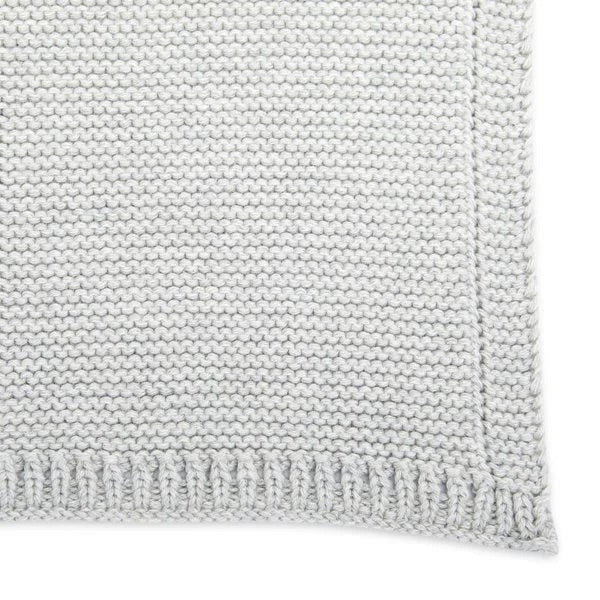 The Little Green Sheep | Organic Knitted Cellular Baby Blanket- Dove