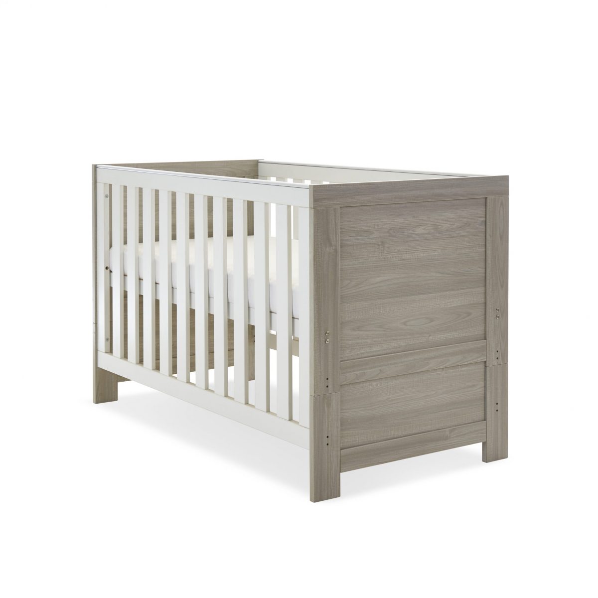 Obaby Nika Cot Bed-Grey Wash and White