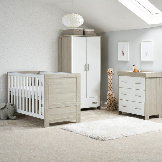 OBABY Nika 3 Piece Room Set-Grey Wash with White