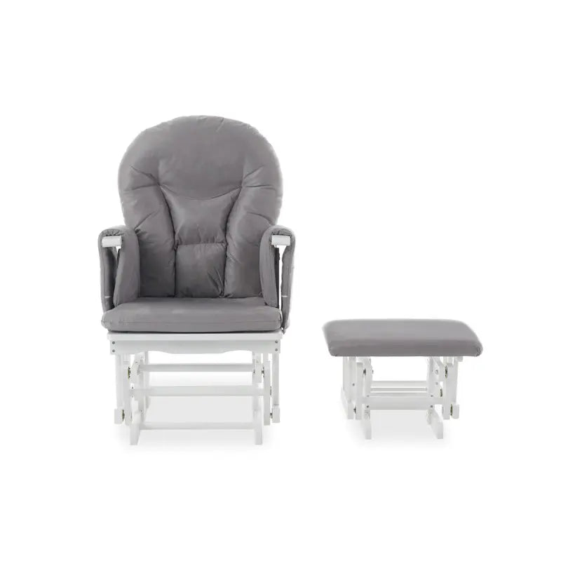 OBABY Reclining Glider Chair and Stool-Grey