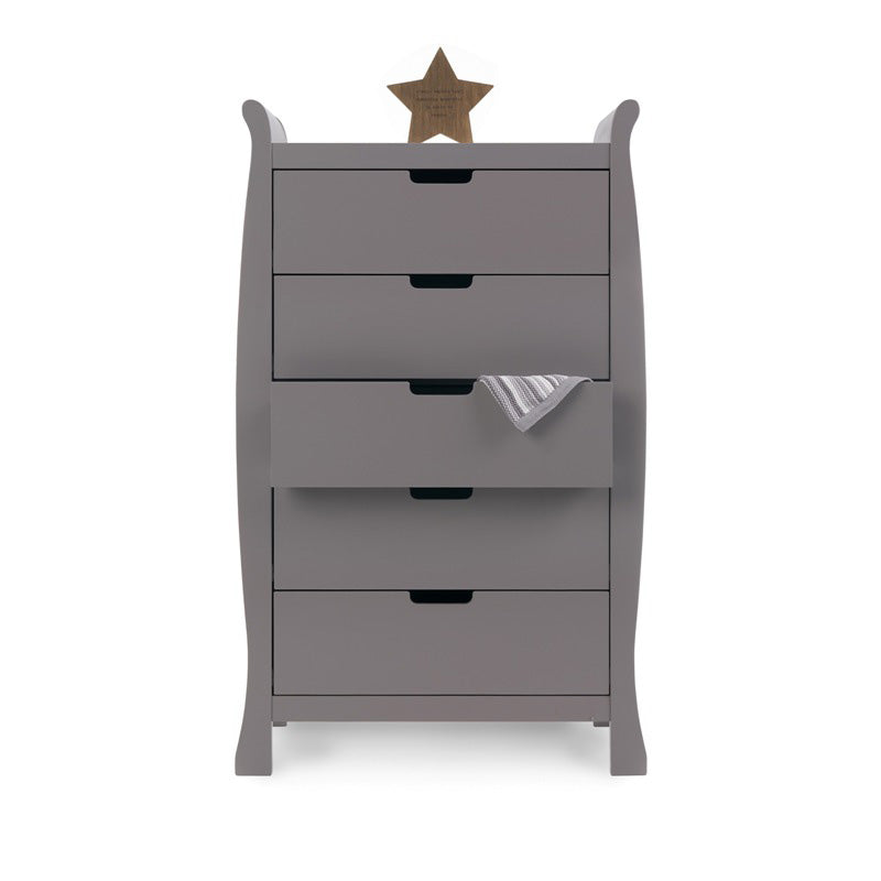 OBABY Stamford Sleigh Tall Chest of Drawers-Taupe Grey