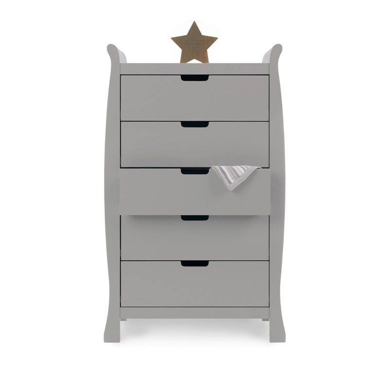 OBABY Stamford Sleigh Tall Chest of Drawers-Warm Grey