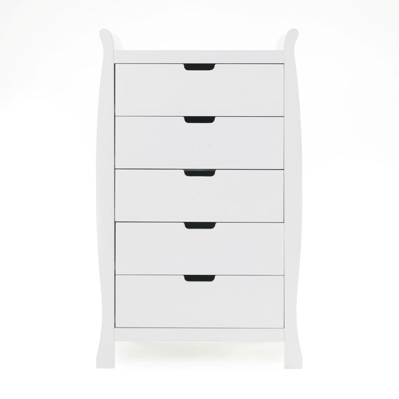 OBABY Stamford Sleigh Tall Chest of Drawers-White