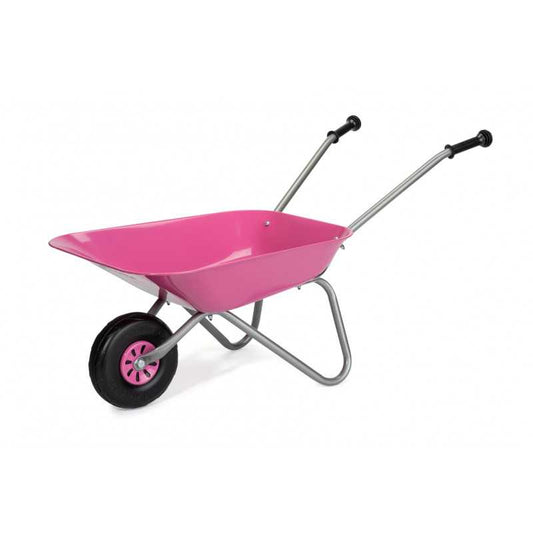 Rolly Pink Metal Wheelbarrow