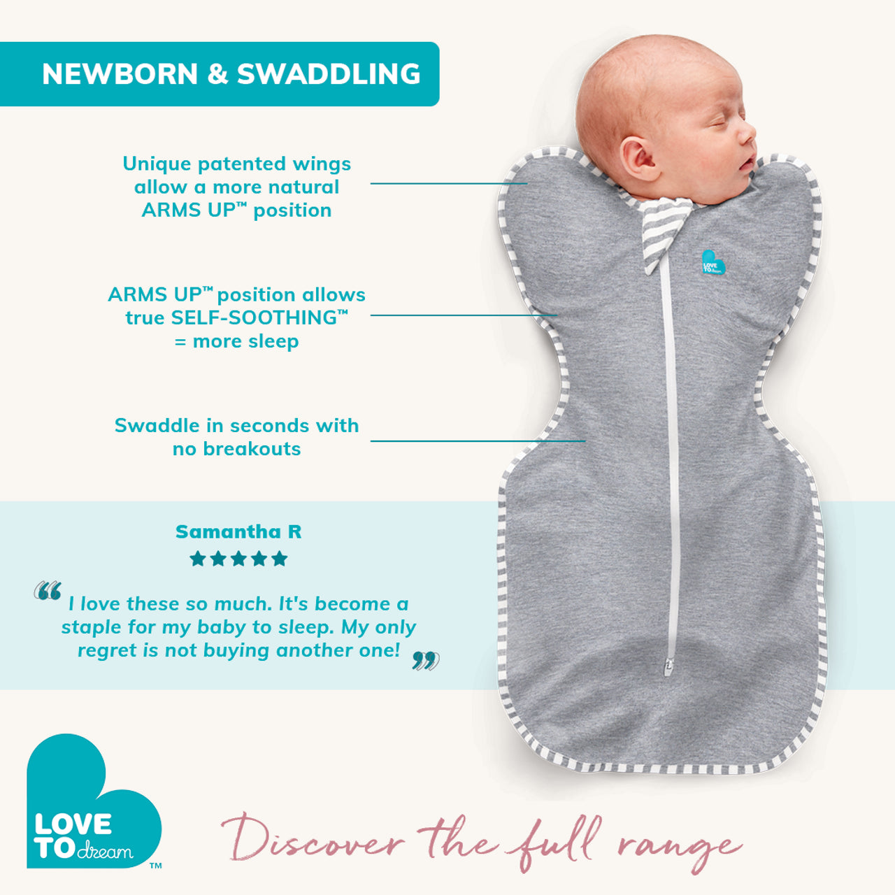 Swaddle Up™ Small (8-13lbs)-Dreamer White