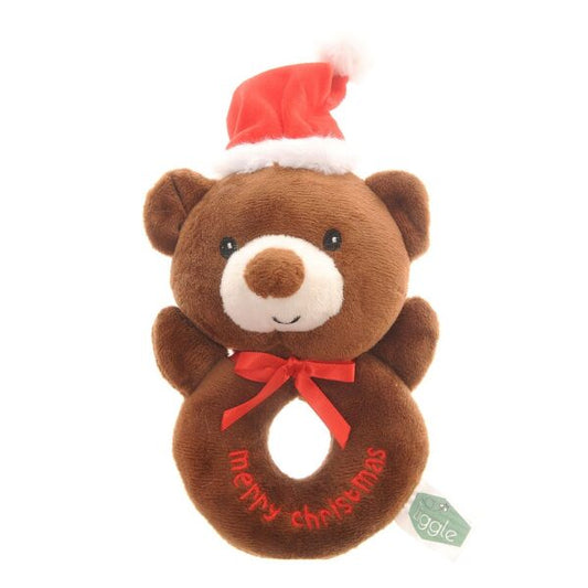 Bear Plush Christmas Baby Rattle
